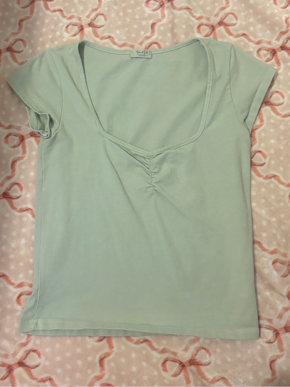 Brandy Melville Light Mint Scoop Neck Tee